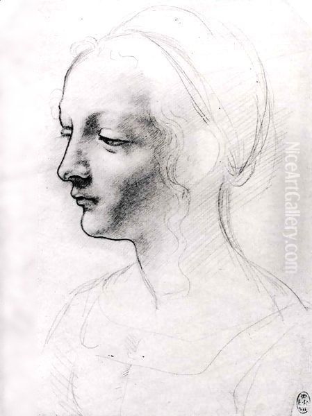 Study for a Portrait of a Woman Oil Painting by Giovanni Antonio Boltraffio