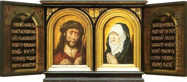 Christ Crowned with Thorns and Mater Dolorosa Oil Painting by Aelbrecht Bouts