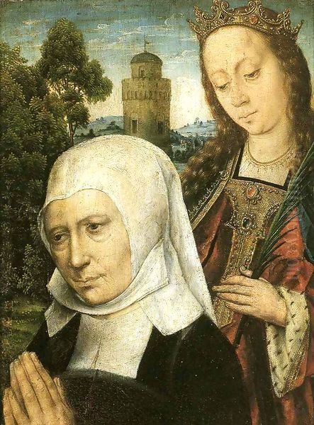 Donor with Saint Barbara Oil Painting by Aelbrecht Bouts