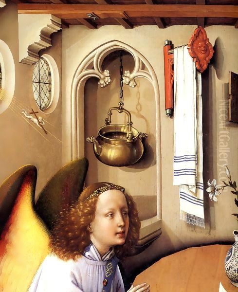 Annunciation Triptych, central panel, detail Oil Painting by Robert Campin