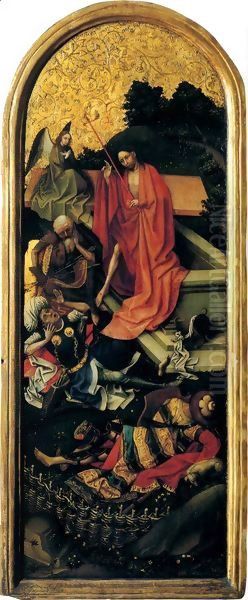 Triptych with the Entombment of Christ, right wing Oil Painting by Robert Campin