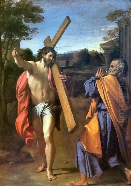 Christ appearing to Saint Peter on the Appian Way Oil Painting by Annibale Carracci