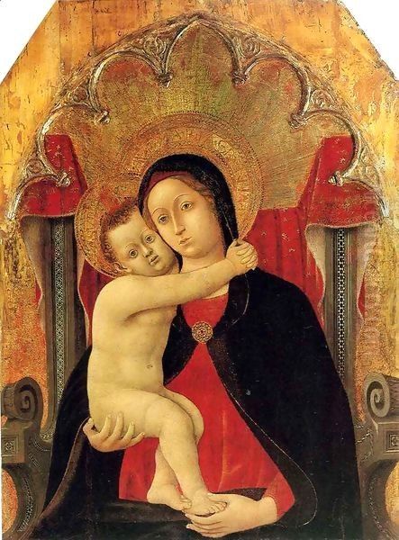 Madonna and Child Enthroned Oil Painting by Dietisalvi di Speme