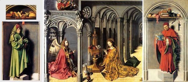 Annunciation Triptych Oil Painting by Barthelemy d' Eyck