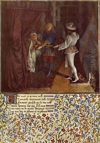 Miniature from Le Livre du coeur d amour epris by King Rene I of Anjou Oil Painting by Barthelemy d' Eyck