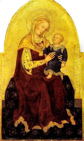 Madonna and Child Enthroned Oil Painting by Gentile Da Fabriano