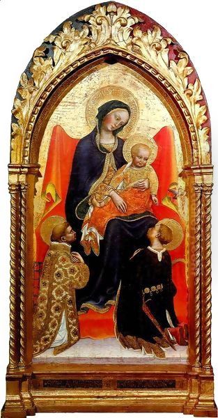 Madonna with Child, St Lawrence and St julian Oil Painting by Gentile Da Fabriano