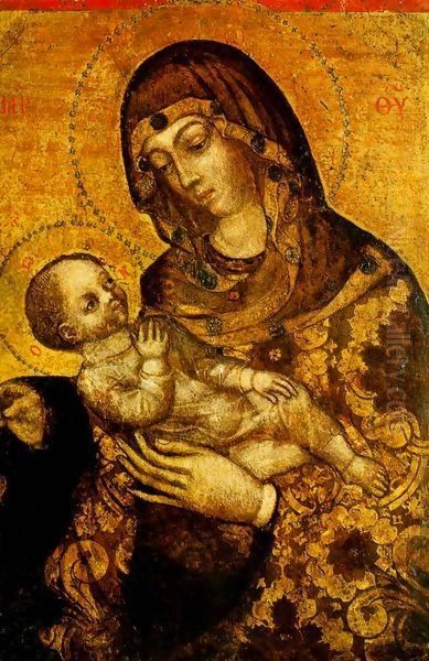 Madonna and Child Oil Painting by Michele (di Taddeo di Giovanni Bono) Giambono