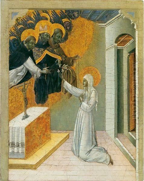 Saint Catherine Invested with the Dominican Habit Oil Painting by Giovanni di Paolo