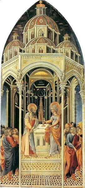 Annunciation to Zachariah Oil Painting by Giovanni di Paolo