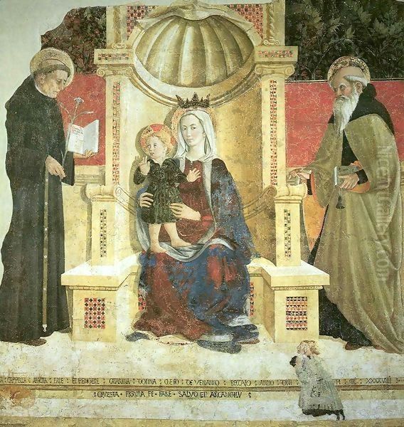 Madonna with Child and Saints Nicolas and Anthony the Abbott Oil Painting by Girolamo Giovanni