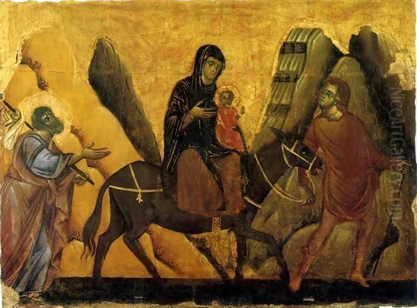 Flight into Egypt Oil Painting by Guido Da Siena