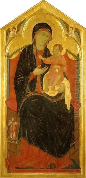 Madonna and Child Enthroned Oil Painting by Graziano Guido di