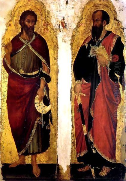 Saint John the Baptist and Saint Paul Oil Painting by Jacobello di Bonomo