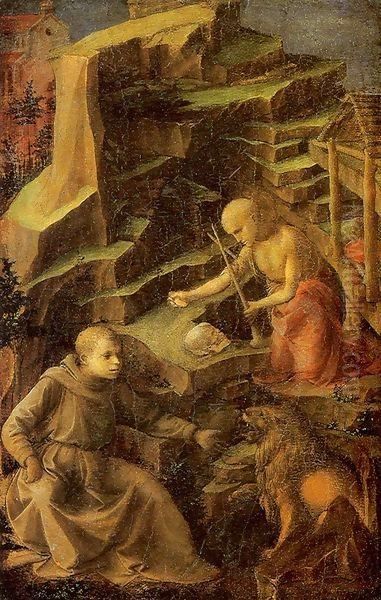 St Jerome in Penitence Oil Painting by Fra Filippo Lippi