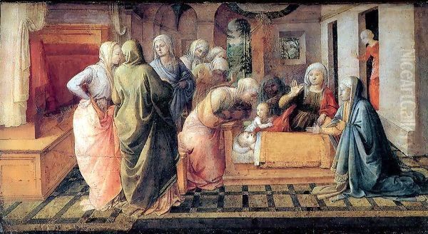 Miracle of the Bees of the Infant St Ambrose Oil Painting by Fra Filippo Lippi