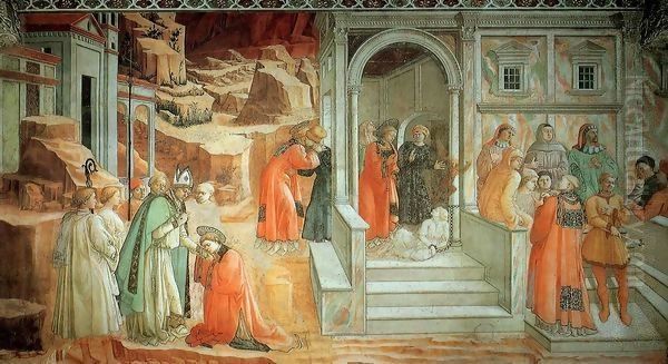 Stories from the Life of St Stephen Mission of St Stephen Oil Painting by Fra Filippo Lippi