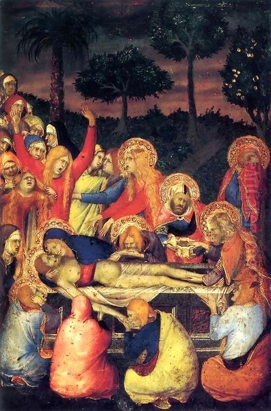 Entombment of Christ Oil Painting by Simone Martini and Lippo Memmi