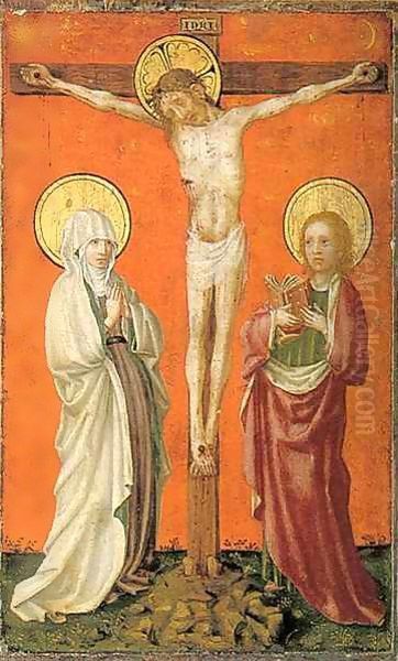 Diptych Crucifixion Oil Painting by Stefan Lochner