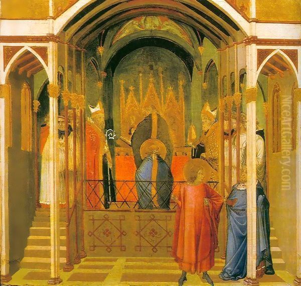 Consecration of Saint Nicolas Oil Painting by Ambrogio Lorenzetti