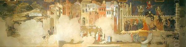 Allegory of Bad Government Oil Painting by Ambrogio Lorenzetti