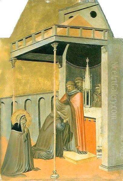 Ugolotto Watched by Humilitas Oil Painting by Pietro Lorenzetti