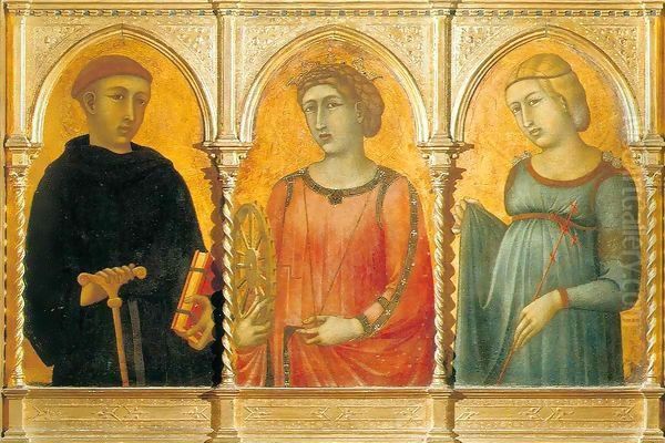 Three Saints Oil Painting by Pietro Lorenzetti