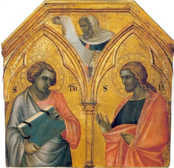 Carmine Altarpiece Saint Thomas and Saint James the Less Oil Painting by Pietro Lorenzetti