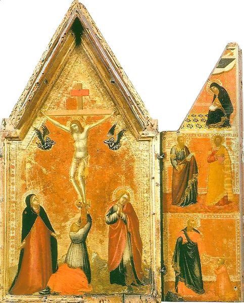 Crucifixion and Saints Oil Painting by Pietro Lorenzetti