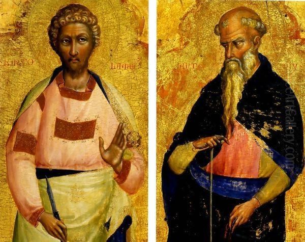 Saint Bartholomew and Saint Anthony the Abbot Oil Painting by Lorenzo Veneziano