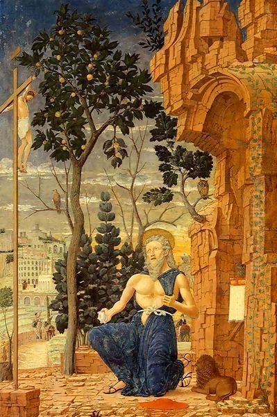 Saint Jerome in the Wilderness Oil Painting by Andrea Mantegna