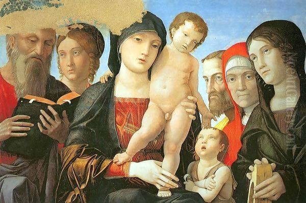 Virgin and Child with Saints Oil Painting by Andrea Mantegna