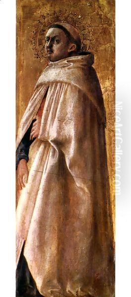 Pisa polyptych Carmelite Monk 2 Oil Painting by Masaccio (Tommaso di Giovanni)