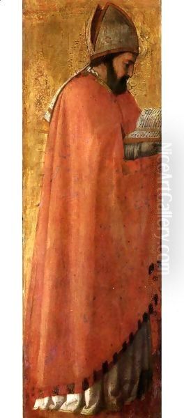 Pisa polyptych St Augustine Oil Painting by Masaccio (Tommaso di Giovanni)