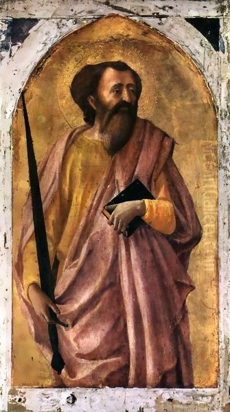 Pisa polyptych St Paul Oil Painting by Masaccio (Tommaso di Giovanni)