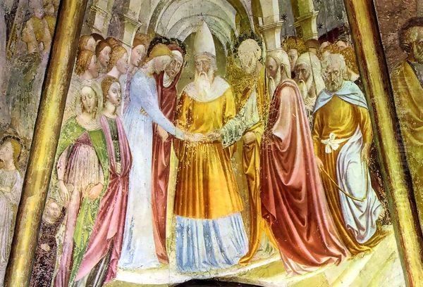 Marriage of the Virgin Oil Painting by Tommaso Masolino (da Panicale)