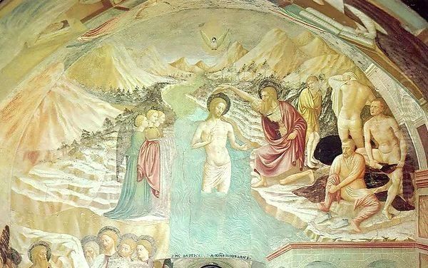 Baptism of Christ Oil Painting by Tommaso Masolino (da Panicale)