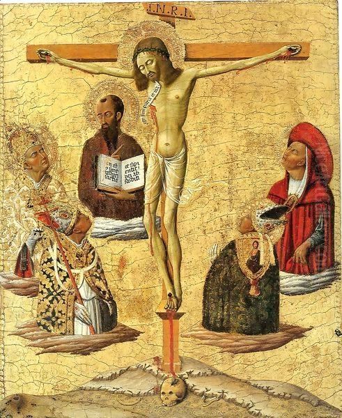 Mystical Crucifixion Oil Painting by Matteo Di Giovanni