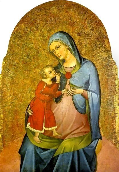 Madonna and Child 2 Oil Painting by Menegello di Giovanni de Canali