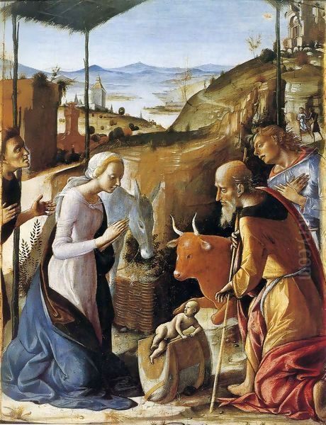 Nativity Oil Painting by Pietro di Francesco degli Orioli