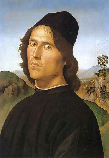 Portrait of Lorenzo di Credi Oil Painting by Pietro Vannucci Perugino