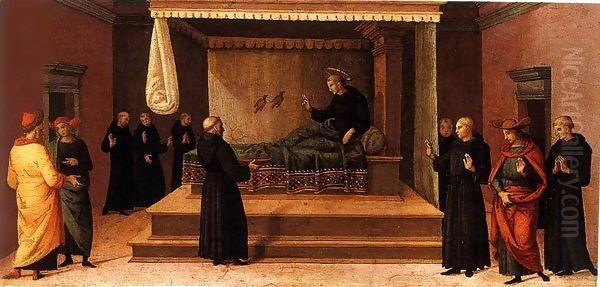 Saint Nicolas of Tolentino Restoring Two Partridges to Life Oil Painting by Pietro Vannucci Perugino