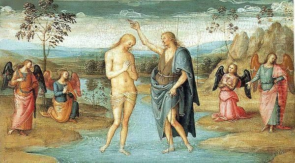 Baptism of Christ 2 Oil Painting by Pietro Vannucci Perugino