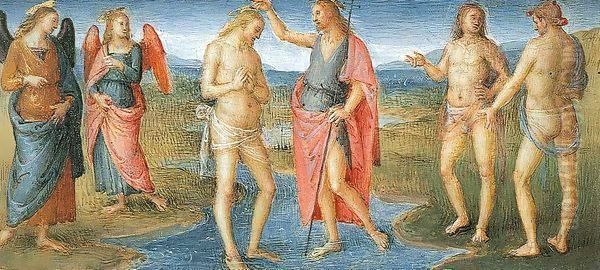 Baptism of Christ 3 Oil Painting by Pietro Vannucci Perugino