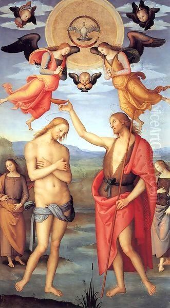 Baptism of Christ 4 Oil Painting by Pietro Vannucci Perugino