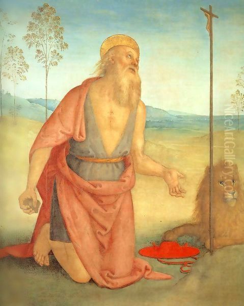 Saint Jerome Oil Painting by Pietro Vannucci Perugino