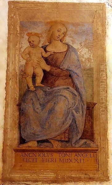 Madonna and Child 3 Oil Painting by Pietro Vannucci Perugino