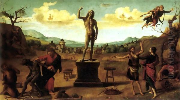 Fashioning the First Man Oil Painting by Piero Di Cosimo