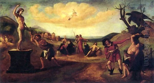 Stealing Fire Oil Painting by Piero Di Cosimo