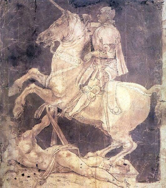 Study for an Equestrian Monument to Francesco Sforza 2 Oil Painting by Antonio Del Pollaiuolo